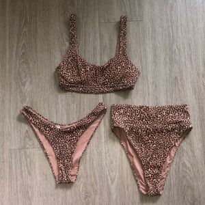 Three piece Bundle Aerie Leopard Top, High Cut Cheeky and Cheekiest Size Small